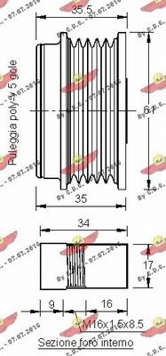 Autokit 03.81495 - Pulley, alternator, freewheel clutch www.autospares.lv