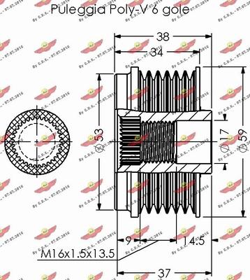 Autokit 03.81672 - Pulley, alternator, freewheel clutch www.autospares.lv