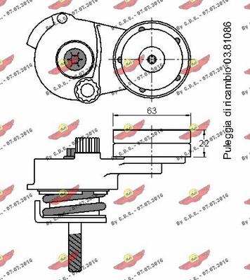 Autokit 03.81085 - Натяжитель, поликлиновый ремень www.autospares.lv