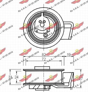 Autokit 03.81073 - Spriegotājrullītis, Gāzu sadales mehānisma piedziņas siksna autospares.lv