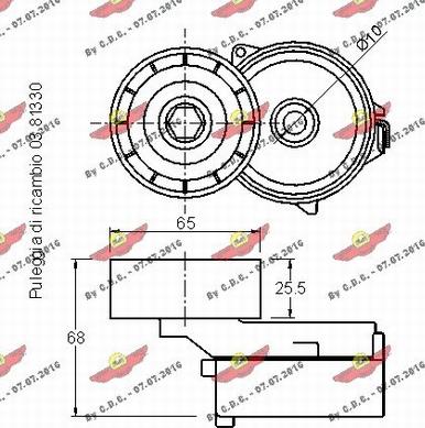 Autokit 03.81329 - Belt Tensioner, v-ribbed belt www.autospares.lv