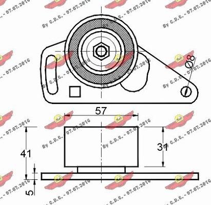 Autokit 03.242 - Spriegotājrullītis, Gāzu sadales mehānisma piedziņas siksna www.autospares.lv