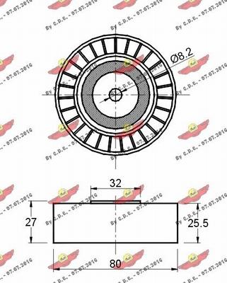 Autokit 03.283 - Ролик, поликлиновый ремень www.autospares.lv