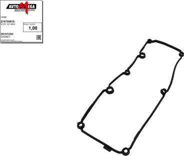 Automega 274755010 - Blīve, Motora bloka galvas vāks www.autospares.lv