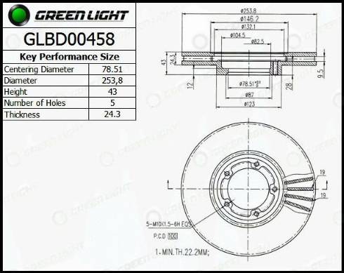 AutomotiveAdriado GLBD0458 - Bremžu diski www.autospares.lv