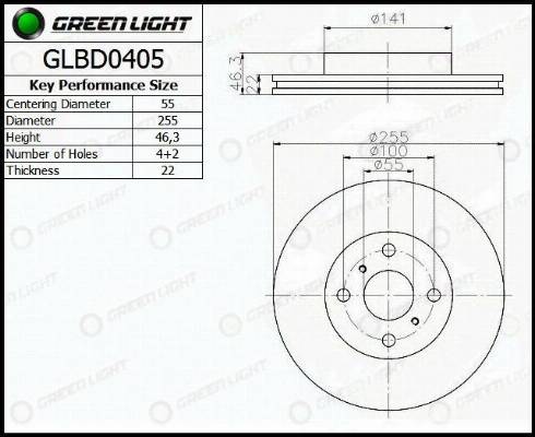 AutomotiveAdriado GLBD0405 - Bremžu diski www.autospares.lv