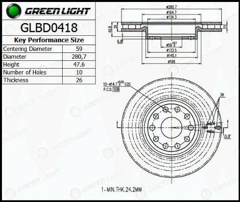 AutomotiveAdriado GLBD0418 - Bremžu diski www.autospares.lv