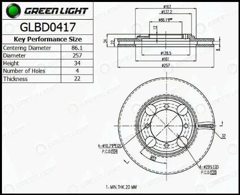 AutomotiveAdriado GLBD0417 - Bremžu diski www.autospares.lv