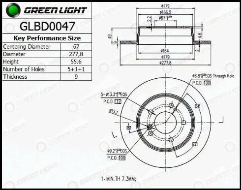 AutomotiveAdriado GLBD0047 - Bremžu diski www.autospares.lv