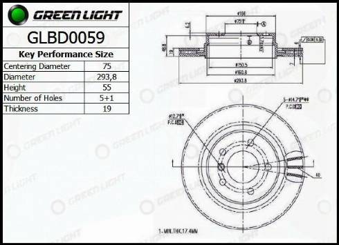 AutomotiveAdriado GLBD0059 - Тормозной диск www.autospares.lv