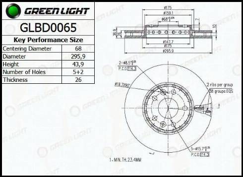 AutomotiveAdriado GLBD0065 - Bremžu diski www.autospares.lv