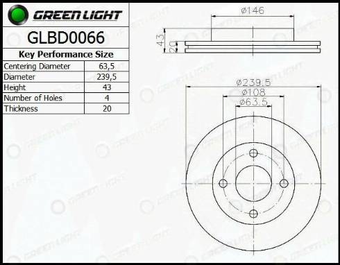 AutomotiveAdriado GLBD0066 - Bremžu diski autospares.lv