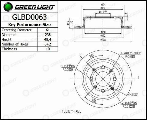 AutomotiveAdriado GLBD0063 - Bremžu diski www.autospares.lv