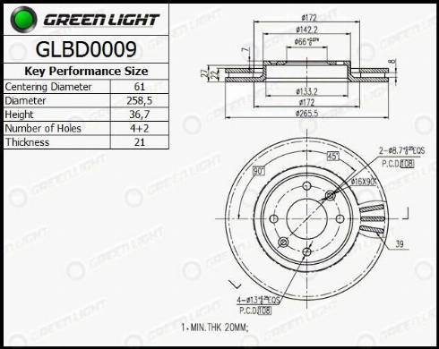 AutomotiveAdriado GLBD0009 - Тормозной диск www.autospares.lv