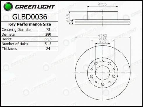 AutomotiveAdriado GLBD0006 - Тормозной диск www.autospares.lv