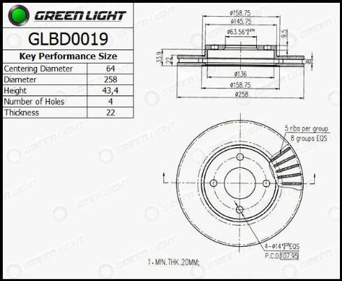 AutomotiveAdriado GLBD0019 - Bremžu diski autospares.lv