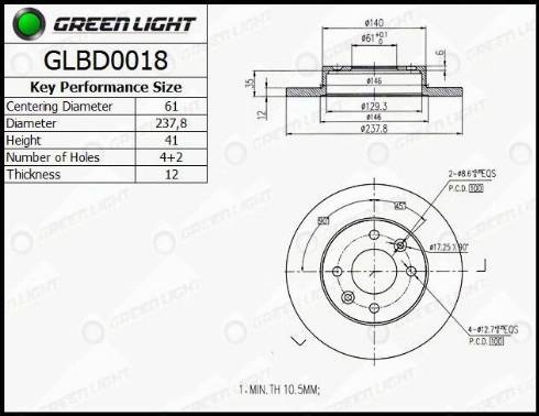 AutomotiveAdriado GLBD0018 - Bremžu diski autospares.lv