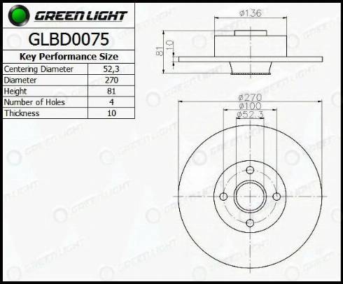 AutomotiveAdriado GLBD0075 - Bremžu diski autospares.lv