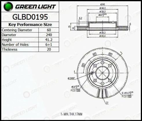 AutomotiveAdriado GLBD0195 - Bremžu diski autospares.lv