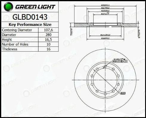 AutomotiveAdriado GLBD0143 - Brake Disc www.autospares.lv