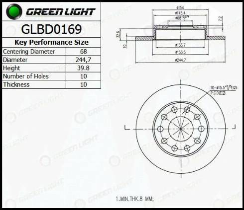 AutomotiveAdriado GLBD0169 - Bremžu diski www.autospares.lv