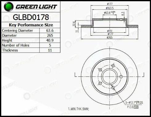 AutomotiveAdriado GLBD0178 - Brake Disc www.autospares.lv