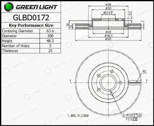 AutomotiveAdriado GLBD0172 - Brake Disc www.autospares.lv