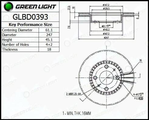 AutomotiveAdriado GLBD0393 - Bremžu diski www.autospares.lv