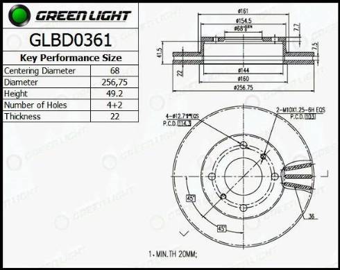 AutomotiveAdriado GLBD0361 - Bremžu diski autospares.lv