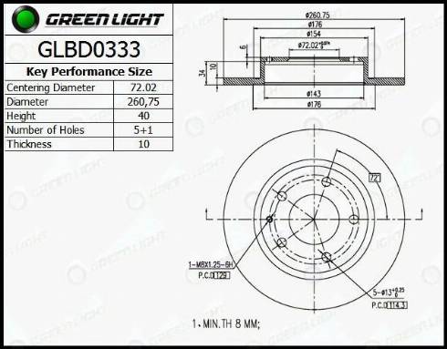 AutomotiveAdriado GLBD0333 - Bremžu diski www.autospares.lv