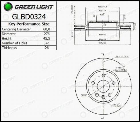 AutomotiveAdriado GLBD0324 - Bremžu diski www.autospares.lv