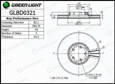 AutomotiveAdriado GLBD0321 - Bremžu diski www.autospares.lv