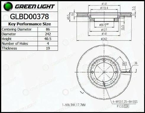 AutomotiveAdriado GLBD0378 - Bremžu diski www.autospares.lv