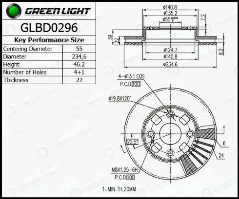 AutomotiveAdriado GLBD0296 - Bremžu diski www.autospares.lv