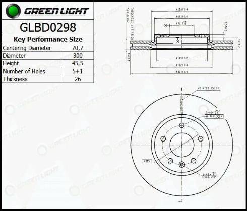 AutomotiveAdriado GLBD0298 - Bremžu diski www.autospares.lv