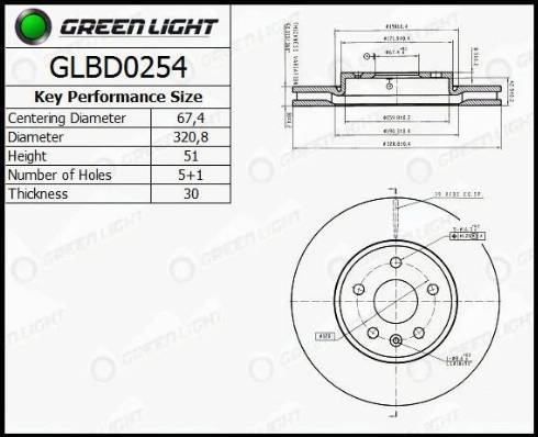 AutomotiveAdriado GLBD0254 - Bremžu diski www.autospares.lv