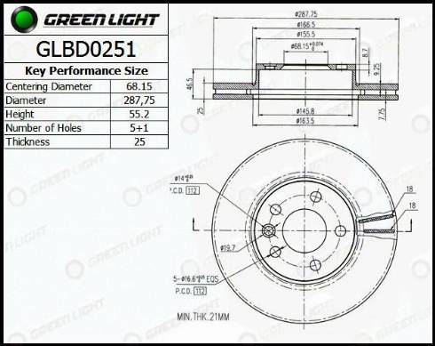 AutomotiveAdriado GLBD0251 - Тормозной диск www.autospares.lv