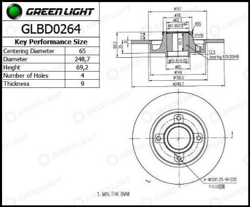 AutomotiveAdriado GLBD0264 - Тормозной диск www.autospares.lv