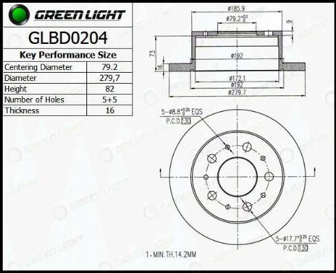 AutomotiveAdriado GLBD0204 - Тормозной диск www.autospares.lv