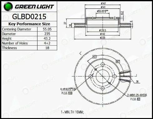 AutomotiveAdriado GLBD0215 - Bremžu diski www.autospares.lv