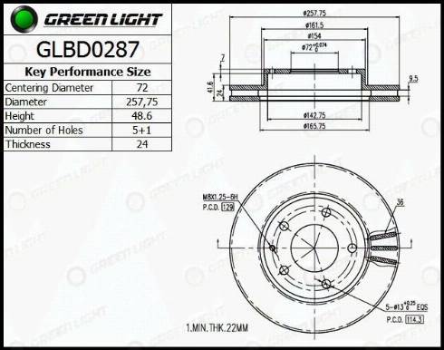 AutomotiveAdriado GLBD0287 - Bremžu diski www.autospares.lv