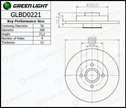 AutomotiveAdriado GLBD0221 - Brake Disc www.autospares.lv