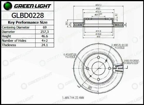 AutomotiveAdriado GLBD0228 - Bremžu diski www.autospares.lv