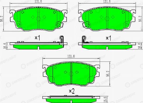 AutomotiveAdriado GLBP0431 - Bremžu uzliku kompl., Disku bremzes www.autospares.lv