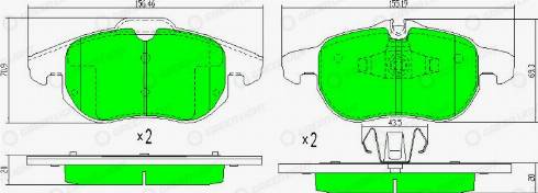 AutomotiveAdriado GLBP0099 - Тормозные колодки, дисковые, комплект www.autospares.lv