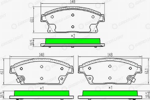 AutomotiveAdriado GLBP0091 - Bremžu uzliku kompl., Disku bremzes www.autospares.lv