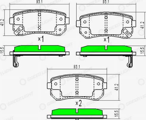 AutomotiveAdriado GLBP0040 - Brake Pad Set, disc brake www.autospares.lv