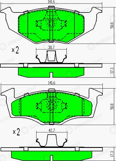 AutomotiveAdriado GLBP0043 - Bremžu uzliku kompl., Disku bremzes www.autospares.lv