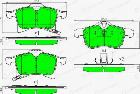 AutomotiveAdriado GLBP0017 - Тормозные колодки, дисковые, комплект www.autospares.lv