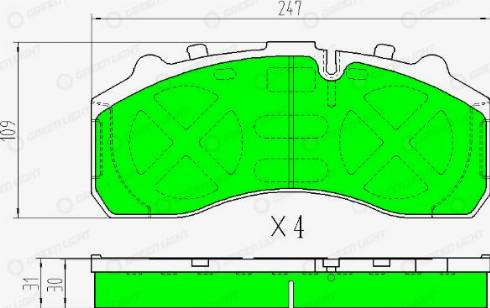 AutomotiveAdriado GLBP002HD - Brake Pad Set, disc brake www.autospares.lv